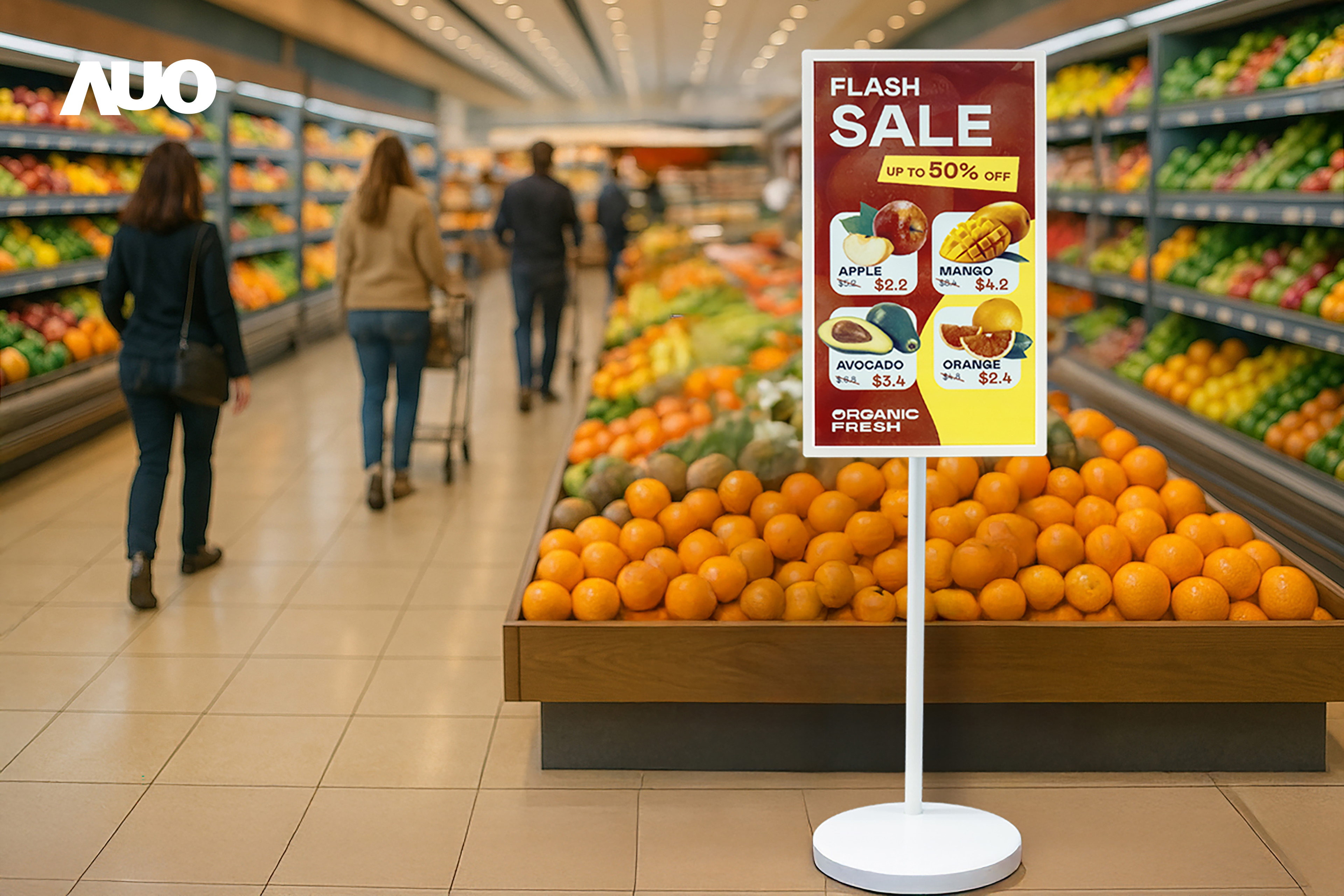 達擎首亮相低功耗、全彩的「aecoPost電子紙解決方案」，僅在更新畫面時需要微量的電力驅動，無需佈建電線的便捷設計，使其可靈活應用、隨意置放，並可透過雲端或行動裝置app，輕鬆管理及排程廣告內容，晉升店頭行銷利器。